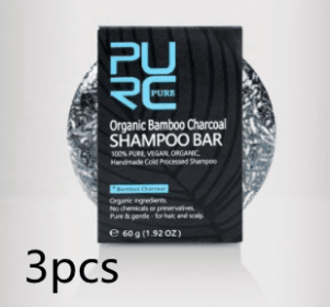 Hand-Extracted Soap Shampoo Bamboo Charcoal Shampoo Soap (Option: 3Pcs)