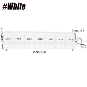 1PCS Small Weekly Pill Organizer 7 Days,Pocket Daily Pill Case, Daily Planner, Pill Box for Pills/Vitamin/Fish Oil/Supplements (Color: White)